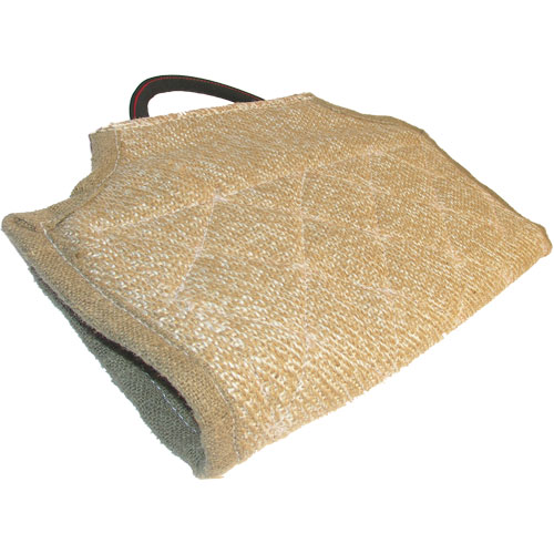 Dog bite developer cover ( Dog bite developer cuff ) made of jute with handle